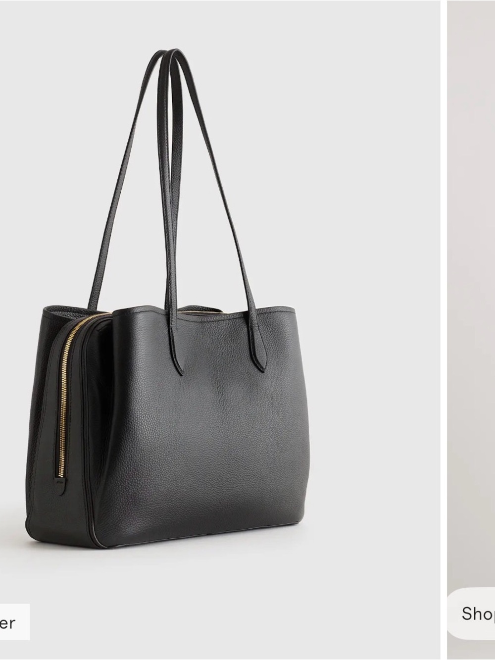 NWT quince vivienne leather work tote in black